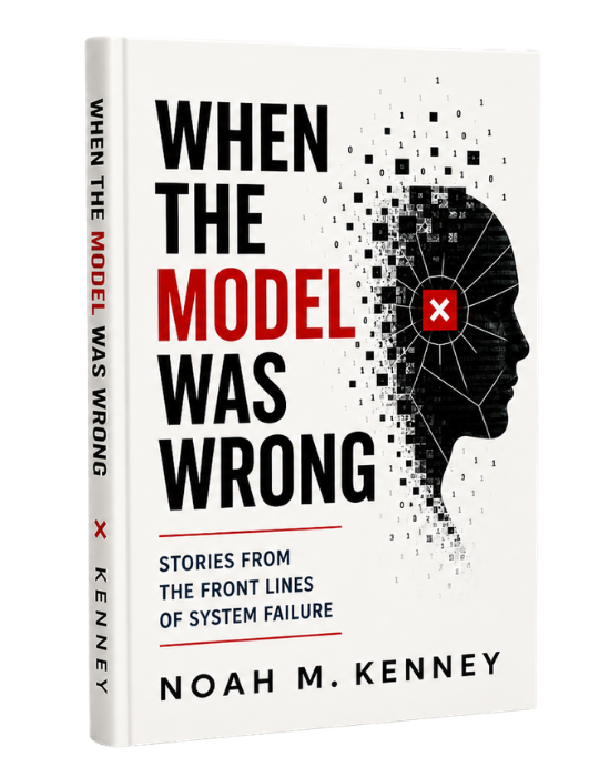 When the Model Was Wrong &mdash; hardcover book mockup